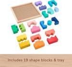 Fisher-Price Wood Toddler Toy Interlocking Blocks Stacking Jigsaw Puzzle with 20 Wooden Pieces for Kids Ages 18+ Months