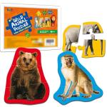 12 Pack Wild Animal Puzzles, 48 Pieces Step-by-Step Animal Jigsaws, Realistic Safari Animal Jigsaw Puzzles with Name Guide Early Learning for Beginner Preschool Toddlers 3+ Years Old