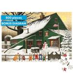 Buffalo Games - Charles Wysocki - Cocoa Break at The Copperfields - 500 Piece Jigsaw Puzzle Multi, 21.25"L X 15"W
