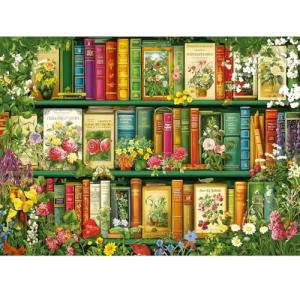 500 Piece Puzzle for Adults | Wildflowers Vintage Book Puzzle | Recycled Cardboard Flower Bookshelf Jigsaw Puzzles 500 Pieces | Challenging Fall Plant Floral Puzzles Perfect for Game Nights 20.5*15in