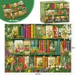500 Piece Puzzle for Adults | Wildflowers Vintage Book Puzzle | Recycled Cardboard Flower Bookshelf Jigsaw Puzzles 500 Pieces | Challenging Fall Plant Floral Puzzles Perfect for Game Nights 20.5*15in