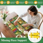 500 Piece Puzzle for Adults | Wildflowers Vintage Book Puzzle | Recycled Cardboard Flower Bookshelf Jigsaw Puzzles 500 Pieces | Challenging Fall Plant Floral Puzzles Perfect for Game Nights 20.5*15in