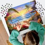 2 Pack Puzzles for Adults 1000 Pieces-Hawaii Beach & Moraine Lake Difficult Jigsaw Puzzles for Adults,Hard Jigsaw Puzzle Decorations DIY Leisure Game Toy Suitable Family Friends(27.5x20 inches)