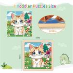 Wooden Puzzles for Toddlers, 9 Pieces Farm Jigsaw Puzzles for Kids Ages 3-5, Preschool Learning Activities, Learning & Educational Toys, Gifts for Boys, Girls Ages 3+