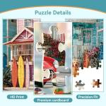JJYHULK 2000 Piece Puzzle for Adults, Puzzles for Adults 2000 Pieces, Colorful Coastal Beach Houses Vintage Car Jigsaw Puzzles, Family Fun Puzzle Perfect for Game Nights, 39" X 28"