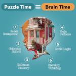 JJYHULK 2000 Piece Puzzle for Adults, Puzzles for Adults 2000 Pieces, Colorful Coastal Beach Houses Vintage Car Jigsaw Puzzles, Family Fun Puzzle Perfect for Game Nights, 39" X 28"