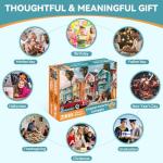 JJYHULK 2000 Piece Puzzle for Adults, Puzzles for Adults 2000 Pieces, Colorful Coastal Beach Houses Vintage Car Jigsaw Puzzles, Family Fun Puzzle Perfect for Game Nights, 39" X 28"