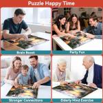 LUXDIVINA 2000 Piece Puzzle for Adults, Puzzles for Adults 2000 Pieces, Lakeside Camping Campfire Dog Cat Canoes Jigsaw Puzzles, Family Fun Puzzle Perfect for Game Nights, 39" X 28"