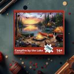 LUXDIVINA 2000 Piece Puzzle for Adults, Puzzles for Adults 2000 Pieces, Lakeside Camping Campfire Dog Cat Canoes Jigsaw Puzzles, Family Fun Puzzle Perfect for Game Nights, 39" X 28"