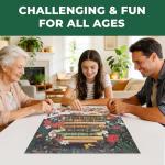 BenBen Puzzles for Adults 1000 Pieces, Vintage Books and Wildflower Jigsaw Puzzle with Letters on Back, Challenging Puzzles for Family Game Night Home Décor, Book Lovers Gifts