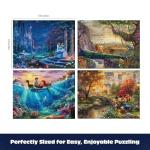 Ceaco - 4 in 1 Multipack - Thomas Kinkade - Disney Dreams Collection - Cinderella, The Lion King, Mickey and Minnie, & The Little Mermaid - (4) 500 Piece Jigsaw Puzzles , Blue