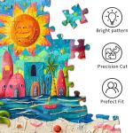 TangComplete - Sunny Beach Puzzles for Adults 1000 Piece, Jigsaw Puzzles for Adults, Adult Challenging Game Toys, Impossible Puzzle, Family Decoration Puzzle