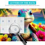 Rainbow Turtle Puzzles for Adults 1000 Pieces, PICKFORU Summer Turtle Beach Jigsaw Puzzle, Impossible Challenging Seaside Flower Animal Theme as Home Decor