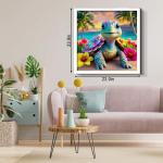 Rainbow Turtle Puzzles for Adults 1000 Pieces, PICKFORU Summer Turtle Beach Jigsaw Puzzle, Impossible Challenging Seaside Flower Animal Theme as Home Decor