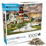 Buffalo Games - Charles Wysocki - Twilight Sentinel - 1000 Piece Jigsaw Puzzle - Colorful Winter Puzzles for Adults – Precision-Cut Pieces, Beautiful Festive Artwork, and Hours of Fun