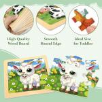 Wooden Puzzles for Toddlers, 9 Pieces Farm Jigsaw Puzzles for Kids Ages 3-5, Preschool Learning Activities, Learning & Educational Toys, Gifts for Boys, Girls Ages 3+