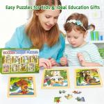 Wooden Puzzles for Toddlers, 9 Pieces Farm Jigsaw Puzzles for Kids Ages 3-5, Preschool Learning Activities, Learning & Educational Toys, Gifts for Boys, Girls Ages 3+