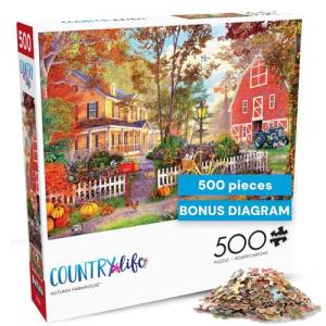 Buffalo Games - Dominic Davison - Autumn Farmhouse - 500 Piece Jigsaw Puzzle For Adults -Challenging Puzzle Perfect for Game Nights - Finished Size is 21.25 x 15.00