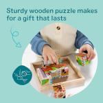 Melissa & Doug Farm Wooden Cube Puzzle With Storage Tray - 6 Puzzles in 1 (16 pcs) - FSC Certified