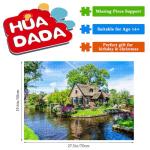 HUADADA Jigsaw Puzzles for Adults 1000 Pieces, Giethoorn Village Interlock Perfectly Letter on Back No Dust, Home Decor Party Toy for Men Women Elders Seniors (27.5"x19.6"), 1:1 Poster