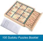 Wooden Sudoku Board Game with 100 Puzzles