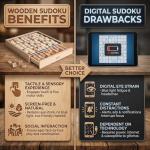 Wooden Sudoku Board Game with 100 Puzzles