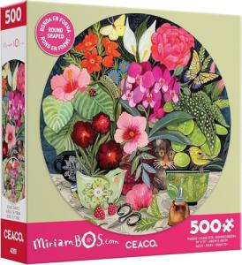 Ceaco - Miriam Bos - Patiently Waiting - 500 Piece Round Jigsaw Puzzle