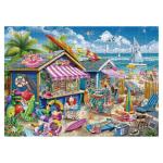 Beach Surf Cottage Puzzle for Adult 1000 Pieces, Summer Hawaii Cabin Jigsaw Puzzle Sea, Florida Seashore Scenery Puzzle for Home Decor