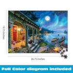 Buffalo Games - Darrell Bush - Moonlight Lodge - 1000 Piece Jigsaw Puzzle , Blue