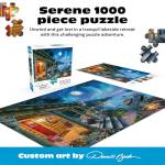 Buffalo Games - Darrell Bush - Moonlight Lodge - 1000 Piece Jigsaw Puzzle , Blue