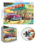 Blueforest Vintage Beach Hamburger Store 1000 Piece Puzzle for Adults & Teens - Challenging Retro Diner Jigsaw with Coastal Decor