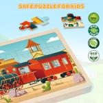 Puzzles for Kids Ages 4-6, 4 Packs 24 Pcs Wooden Jigsaw Puzzles for Toddlers Ages 2-4, Preschool Educational Vehicle Puzzle Toys Gifts for 3 4 5 6 Boys Girls