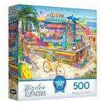 RoseArt - Chris Bigelow Illustrations - Shaggy's Surf Shack 500 Piece Jigsaw Puzzle - Colorful Surf Ocean Seaside Scene – Adult Puzzle – Finished Size Approx. 18" x 24", Made in USA