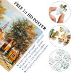 500 Piece Puzzles for Adults, Autumn Street Scenery Jigsaw Puzzles, European Town Landscape Puzzle, Impressionist Oil Painting Adult Puzzles, Beautiful Family Game, 20.5 x 15 in