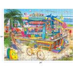 RoseArt - Chris Bigelow Illustrations - Shaggy's Surf Shack 500 Piece Jigsaw Puzzle - Colorful Surf Ocean Seaside Scene – Adult Puzzle – Finished Size Approx. 18" x 24", Made in USA