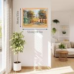 500 Piece Puzzles for Adults, Autumn Street Scenery Jigsaw Puzzles, European Town Landscape Puzzle, Impressionist Oil Painting Adult Puzzles, Beautiful Family Game, 20.5 x 15 in