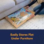 Bits and Pieces Jigsaw Puzzle Board with Drawers, Puzzle Board 1000 Pieces, 22 Inch x 30 Inch Wooden Tray Table with 4 Organizing Piece Sorting Trays, Portable, Easy Storage for Puzzles