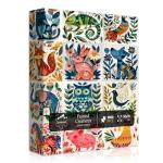 Animal Puzzles for Adults 1000 Pieces, Nature Puzzle Feature Dog Cat Bird Owl Chicken Elephant Horse Fox, Garden Flower Plant Abstract Jigsaw Puzzle Paper Cut Collage