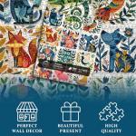 Animal Puzzles for Adults 1000 Pieces, Nature Puzzle Feature Dog Cat Bird Owl Chicken Elephant Horse Fox, Garden Flower Plant Abstract Jigsaw Puzzle Paper Cut Collage