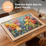 ALL4JIG 2000 Piece Rotating Puzzle Board with Drawers and Cover, 28.5"x40.1"Portable Wooden Jigsaw Puzzle Table for Adults Portable, Lazy Susan Spinning Boards Birthday Gift for mom