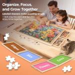 ALL4JIG 2000 Piece Rotating Puzzle Board with Drawers and Cover, 28.5"x40.1"Portable Wooden Jigsaw Puzzle Table for Adults Portable, Lazy Susan Spinning Boards Birthday Gift for mom