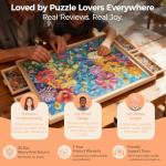 ALL4JIG 2000 Piece Rotating Puzzle Board with Drawers and Cover, 28.5"x40.1"Portable Wooden Jigsaw Puzzle Table for Adults Portable, Lazy Susan Spinning Boards Birthday Gift for mom