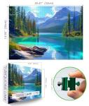 Blueforest Turquoise Lake 500 Piece Puzzle for Adults - Panoramic Mountain Therapy Jigsaw Puzzle, Calming Nature Art & Framable Stress Relief Gift (23"x15")
