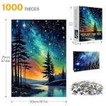 Northern Lights Jigsaw Puzzles for Adults 1000 Pieces, Aurora Borealis Nature Landscape 1000 Piece Puzzle for Adults, Impossible Difficult Hard Fun Jigsaw Puzzles 1000 Pieces