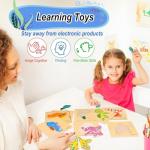 Faburo 8pcs Wooden Puzzles for Toddlers 1-3, Toddler Puzzles Ages 2-4, Montessori Toys for 1-3+ Years Girl Boy, Sea Animal Puzzle for Kids, Jigsaw Puzzle Educational Toys Preschool for 1-4