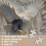 The Carved Eagle Jigsaw Puzzle 1000 Pieces, Majestic Bald Eagle Bird Puzzles for Adults,White Forest Art Nature Puzzle Animal, Unique Challenging Impossible Hard Puzzles