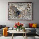 The Carved Eagle Jigsaw Puzzle 1000 Pieces, Majestic Bald Eagle Bird Puzzles for Adults,White Forest Art Nature Puzzle Animal, Unique Challenging Impossible Hard Puzzles