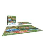RoseArt - Chris Bigelow Illustrations - Good Times At The River 500 Piece Jigsaw Puzzle - Country Fishing and Boating Summer Scene– Adult Puzzle – Finished Size 18 x 24, Made in USA