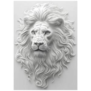 Mystery Lion Puzzles 1000 Pieces for Adults, Unique Wildlife Nature Animal Art Challenging Jigsaw Puzzles, Aesthetic White Lion Puzzles for Adults