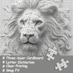 Mystery Lion Puzzles 1000 Pieces for Adults, Unique Wildlife Nature Animal Art Challenging Jigsaw Puzzles, Aesthetic White Lion Puzzles for Adults